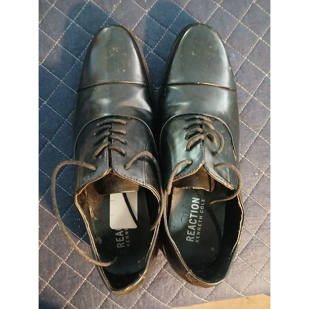 Kenneth Cole Dress Shoes Black Man Made Leather  - Size 9
